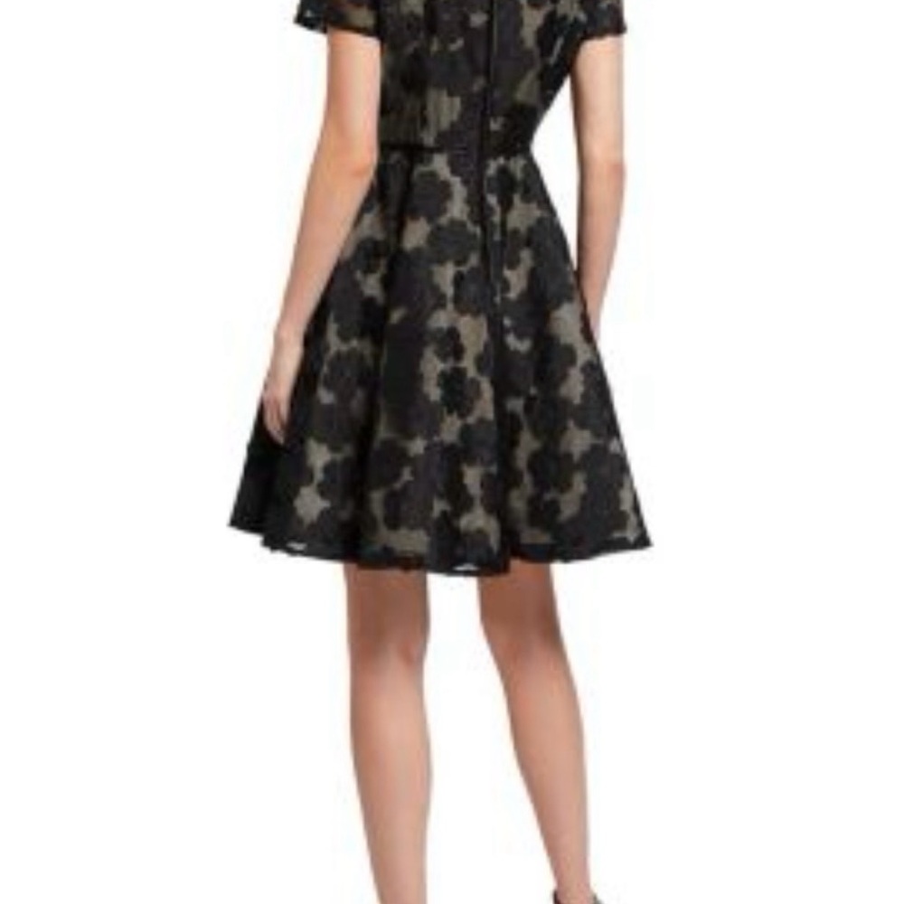 Black Floral Lace Fit-and-Flare Mini Dress - Picture 2 of 2